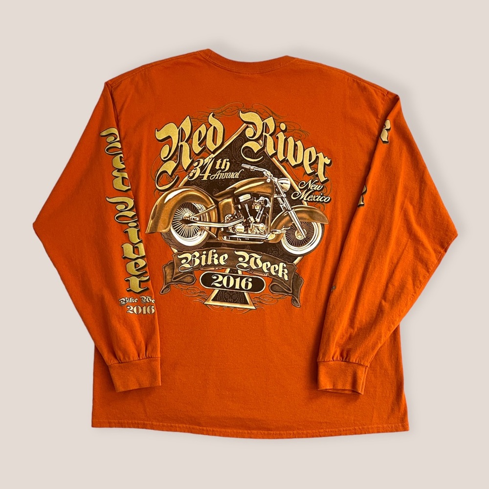 Red River New Mexico 34th Annual Bike Week 2016 Long Sleeve Biker Tee